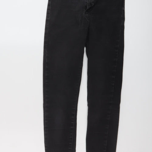 Denim & Co. Womens Grey Cotton Skinny Jeans Size 8 L26 in Regular Button