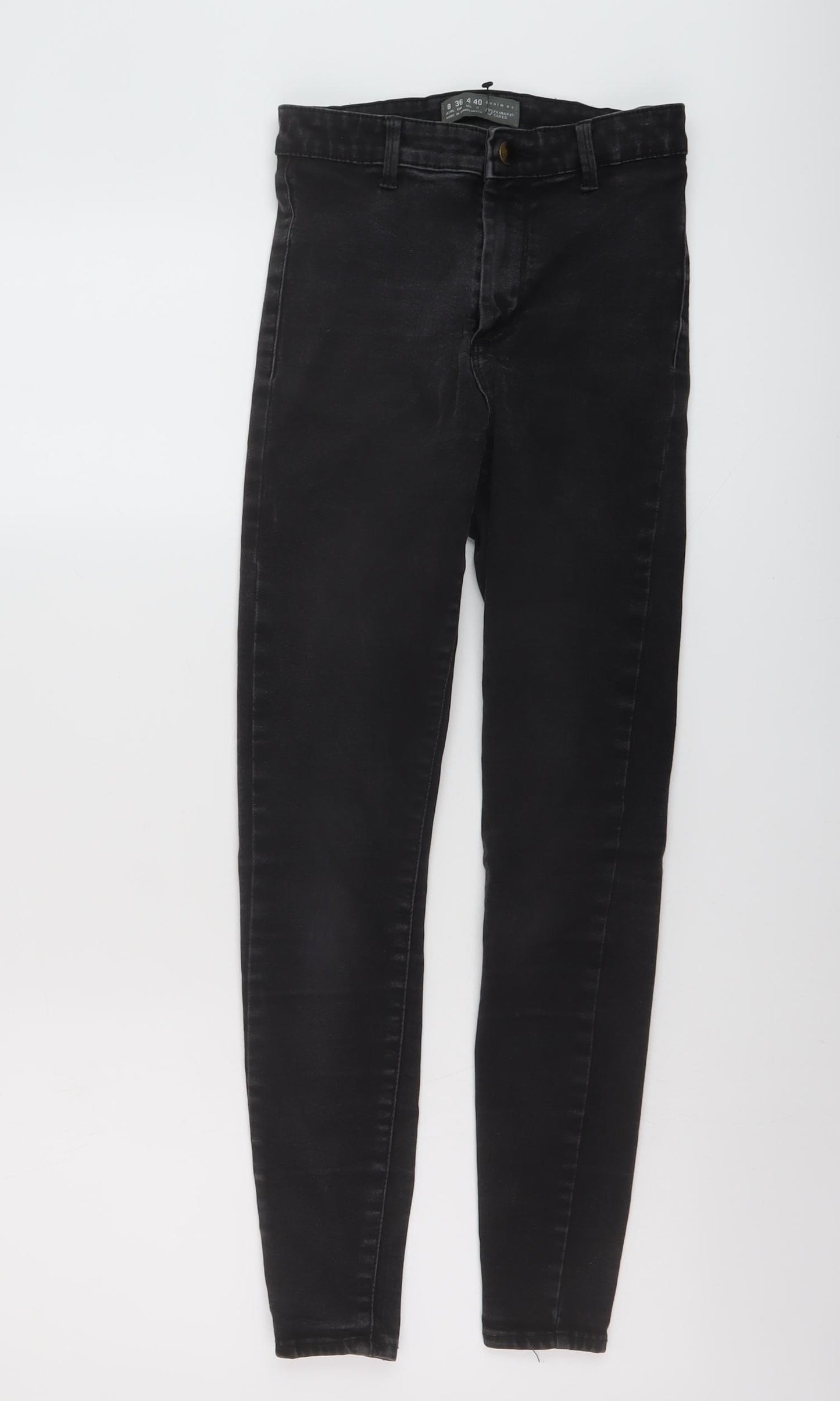 Denim & Co. Womens Grey Cotton Skinny Jeans Size 8 L26 in Regular Button