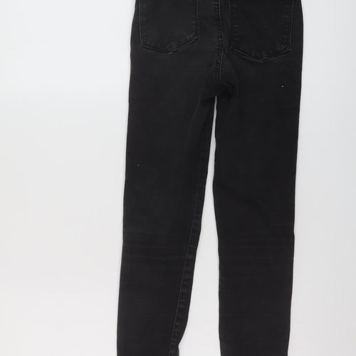 Denim & Co. Womens Grey Cotton Skinny Jeans Size 8 L26 in Regular Button