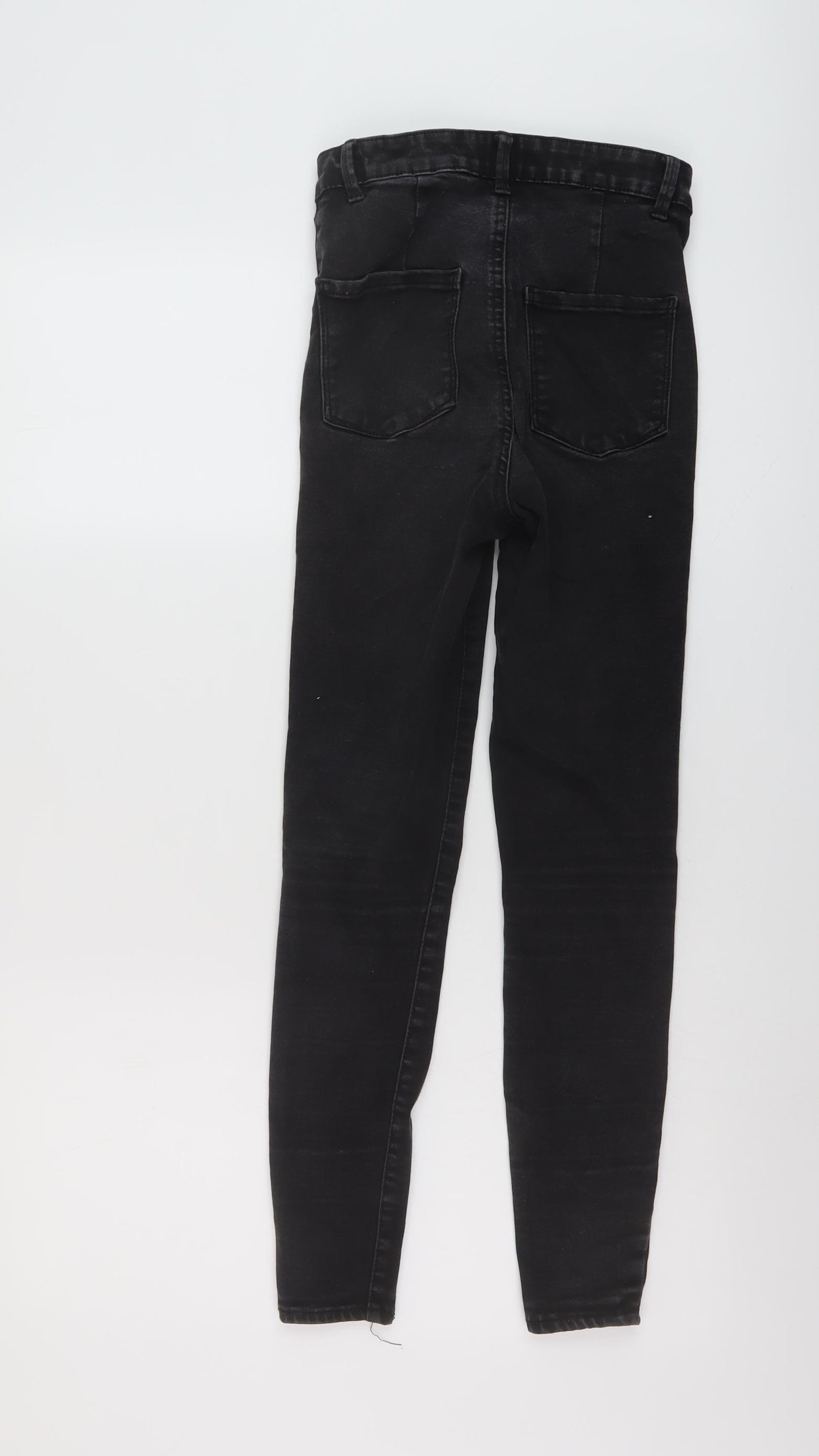 Denim & Co. Womens Grey Cotton Skinny Jeans Size 8 L26 in Regular Button