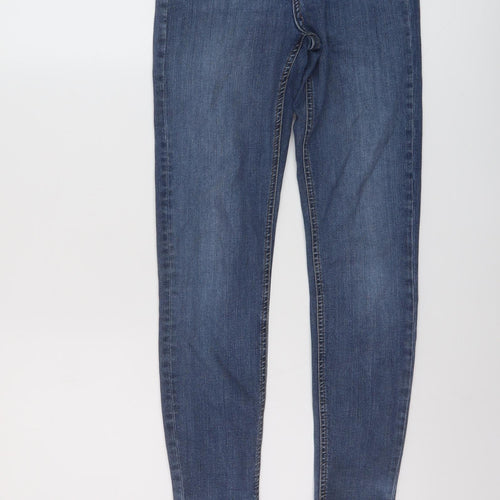 Topshop Womens Blue Cotton Skinny Jeans Size 26 in L25 in Regular Button