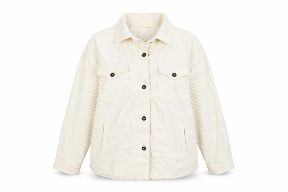 Front view of Zara women’s ivory jacket, size S, button