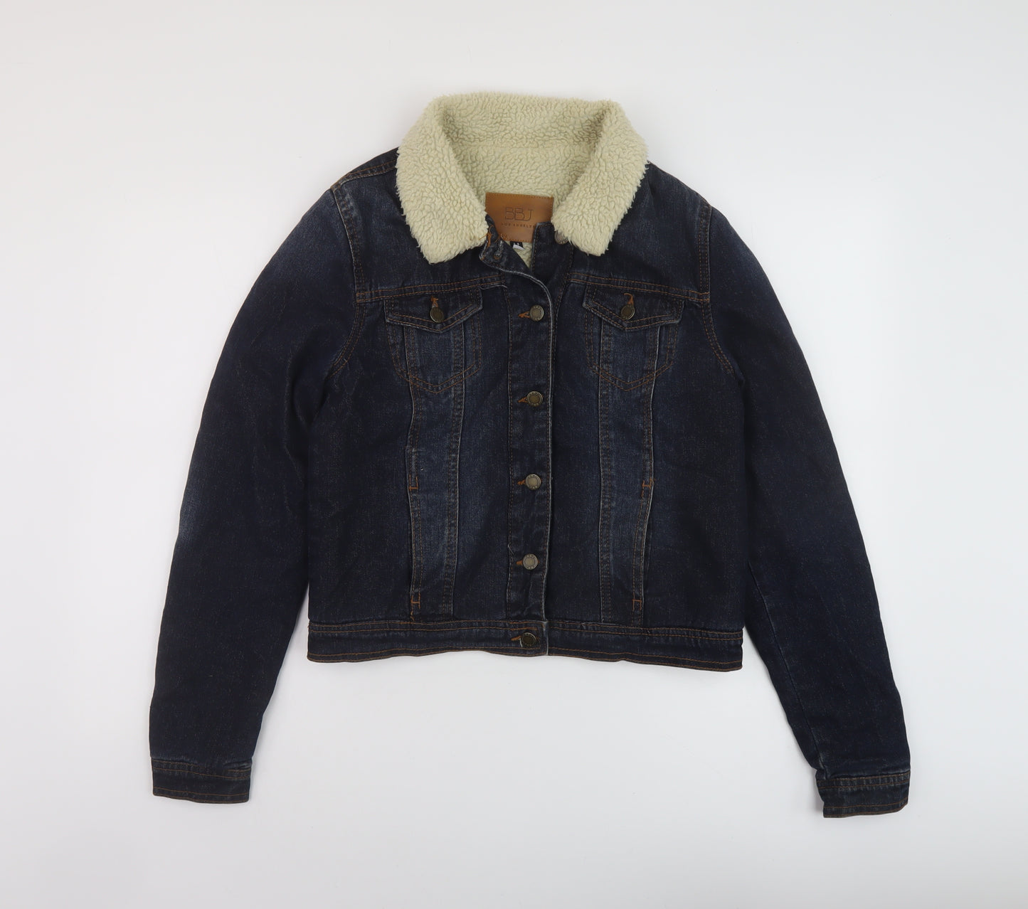 BBJ Womens Blue Jacket Size M Button