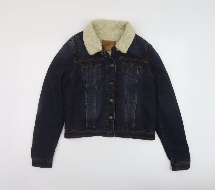 BBJ Womens Blue Jacket Size M Button
