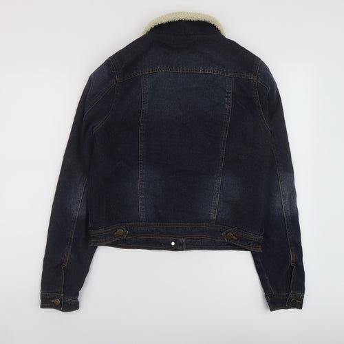 BBJ Womens Blue Jacket Size M Button