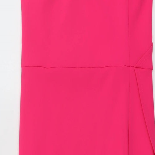 Quiz Womens Pink Polyester Bodycon Size 10 One Shoulder Pullover