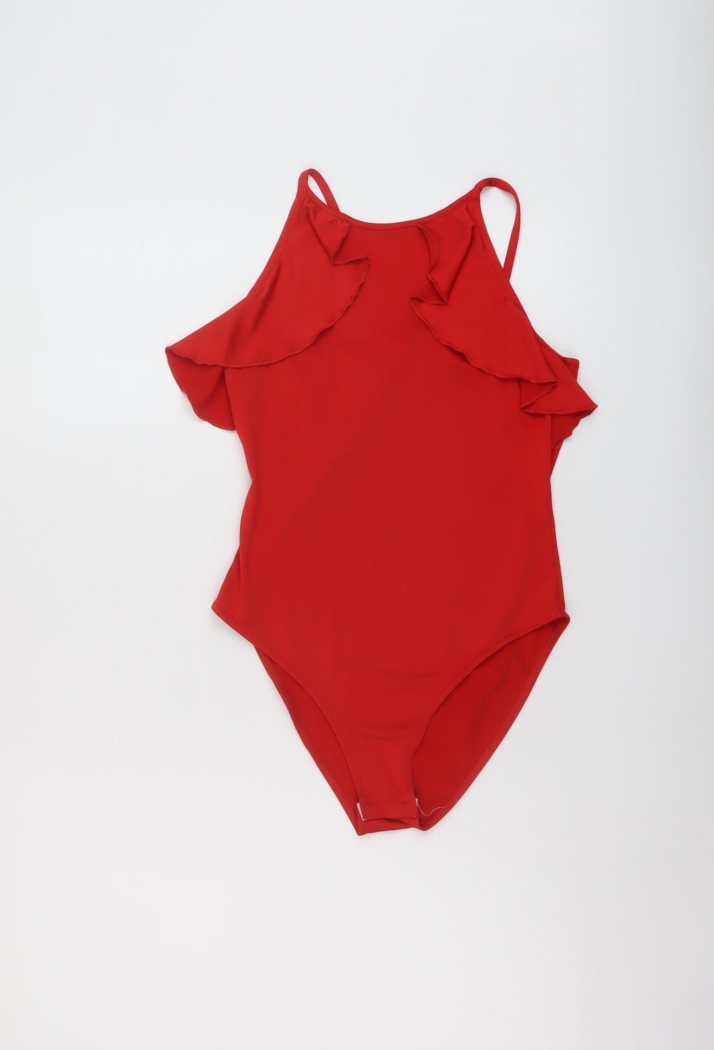 Miss Selfridge Womens Red Polyester Bodysuit One-Piece Size 10 Snap