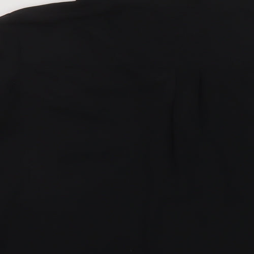 Zara Womens Black Polyester Basic Blouse Size XL V-Neck