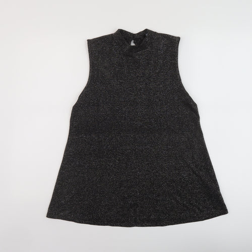 Dorothy Perkins Womens Black Polyester Basic Tank Size 12 Mock Neck