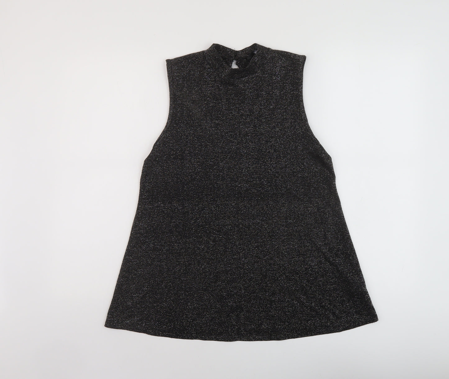 Dorothy Perkins Womens Black Polyester Basic Tank Size 12 Mock Neck
