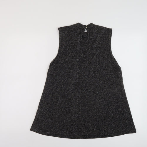 Dorothy Perkins Womens Black Polyester Basic Tank Size 12 Mock Neck