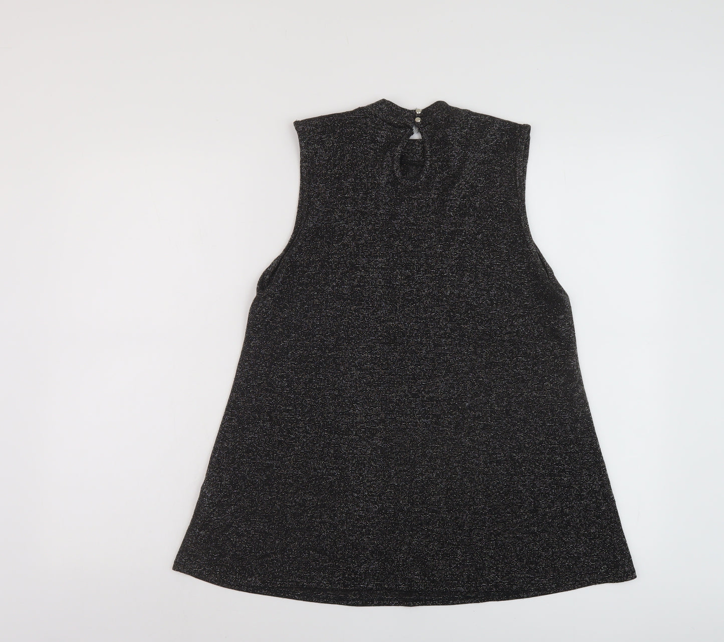 Dorothy Perkins Womens Black Polyester Basic Tank Size 12 Mock Neck