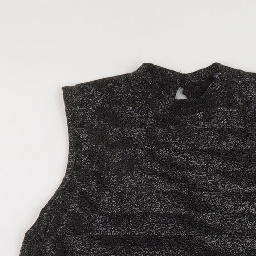 Dorothy Perkins Womens Black Polyester Basic Tank Size 12 Mock Neck