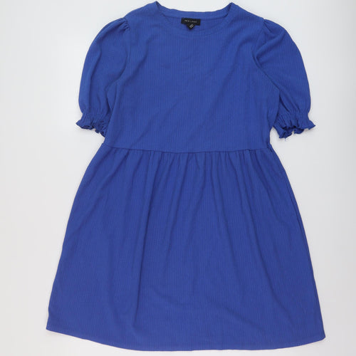 New Look Womens Blue Polyester A-Line Size 12 Round Neck Pullover