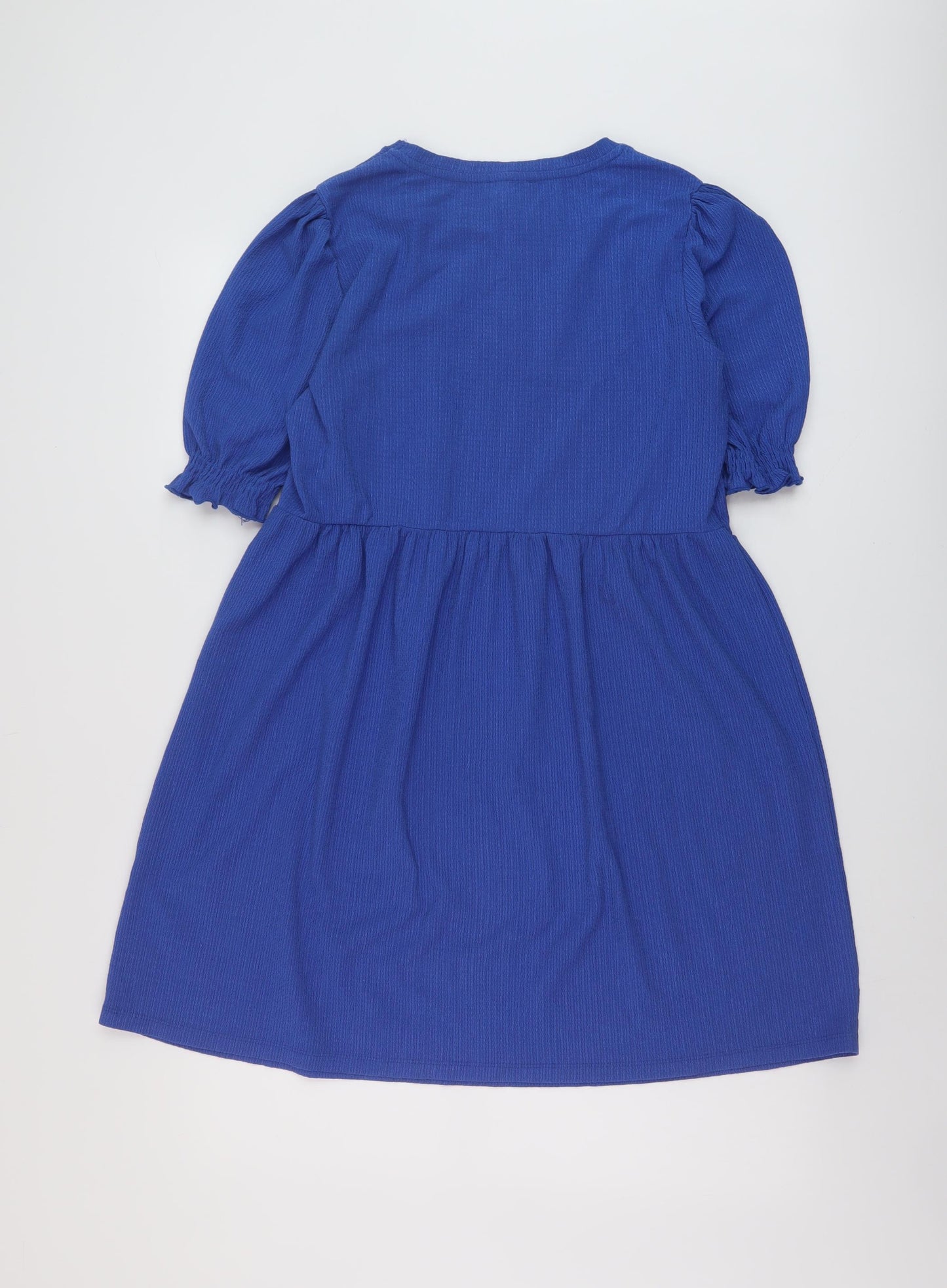 New Look Womens Blue Polyester A-Line Size 12 Round Neck Pullover