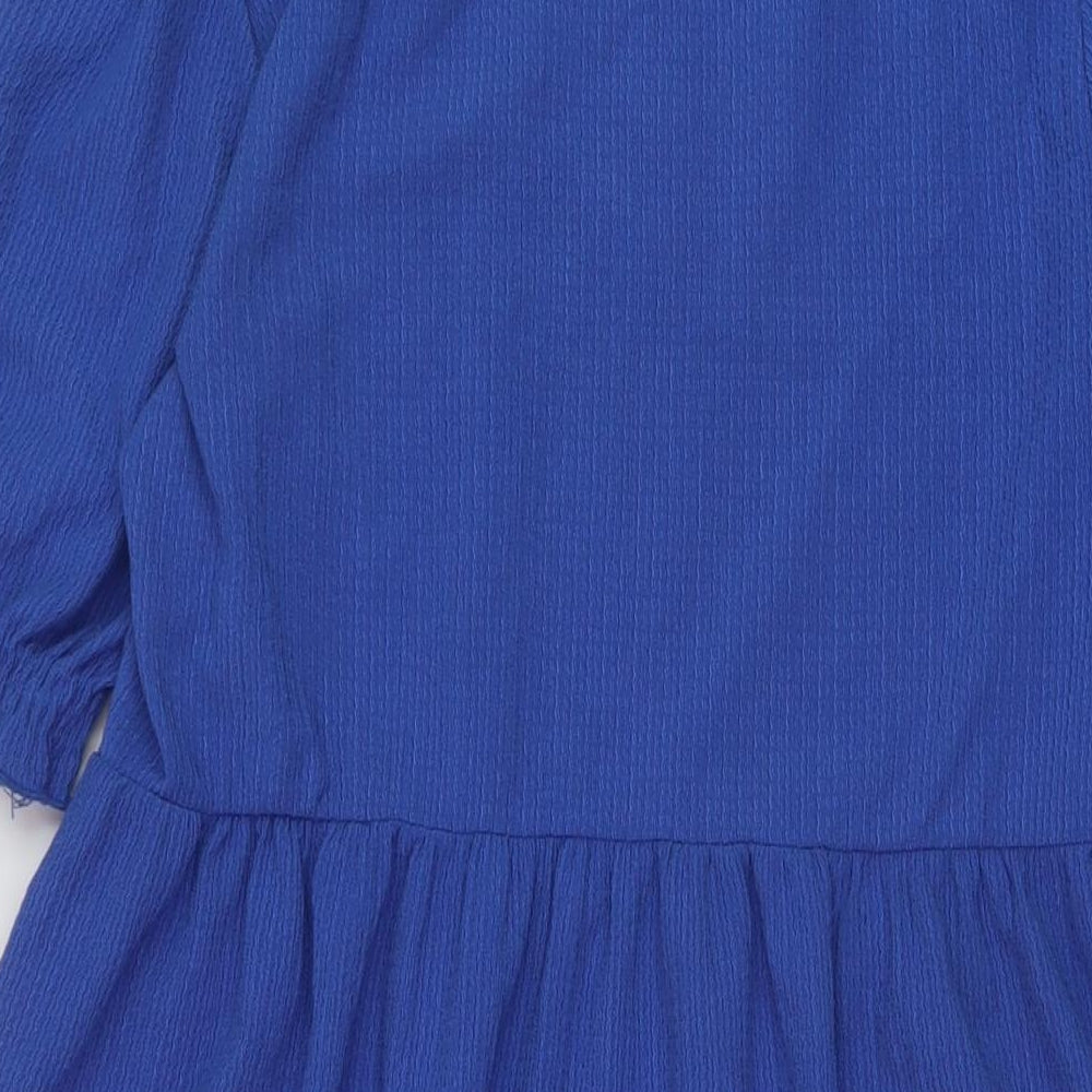 New Look Womens Blue Polyester A-Line Size 12 Round Neck Pullover