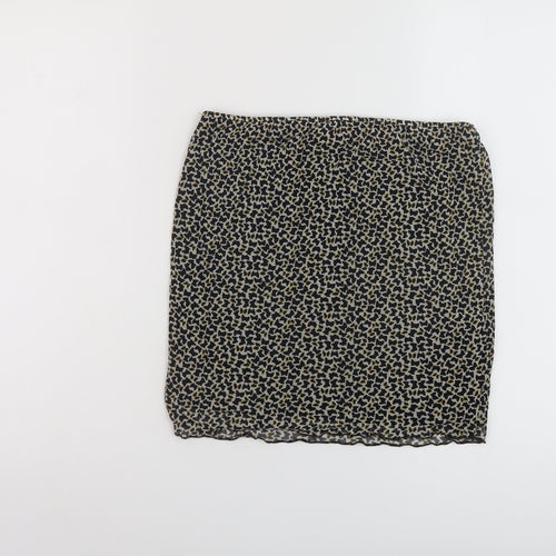 Mint Vanilla Womens Beige Geometric Polyester Mini Skirt Size M