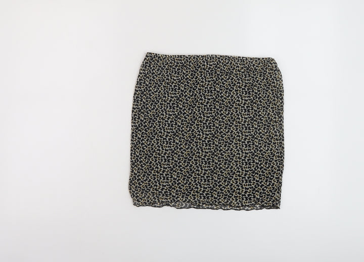 Mint Vanilla Womens Beige Geometric Polyester Mini Skirt Size M