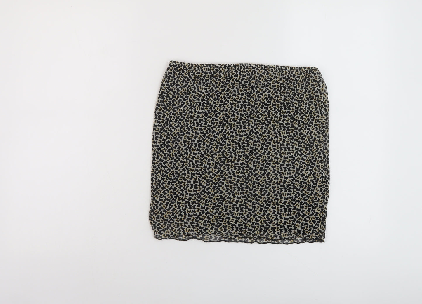 Mint Vanilla Womens Beige Geometric Polyester Mini Skirt Size M