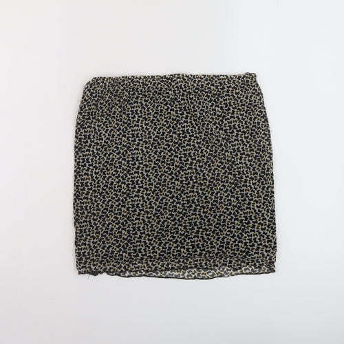 Mint Vanilla Womens Beige Geometric Polyester Mini Skirt Size M