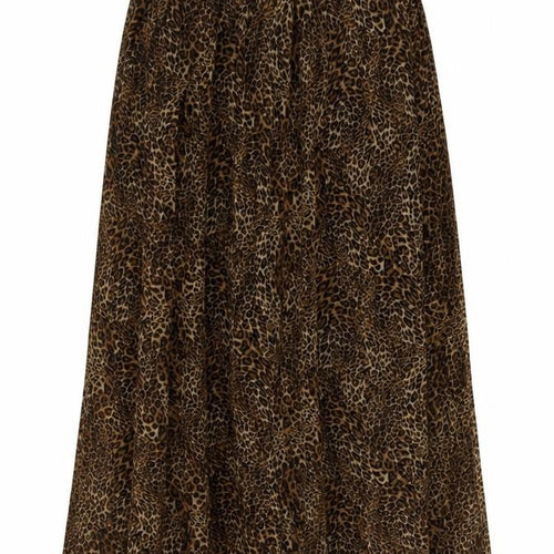 Sabrina Diamond Womens Brown Animal Print Polyester Pleated Skirt Size M