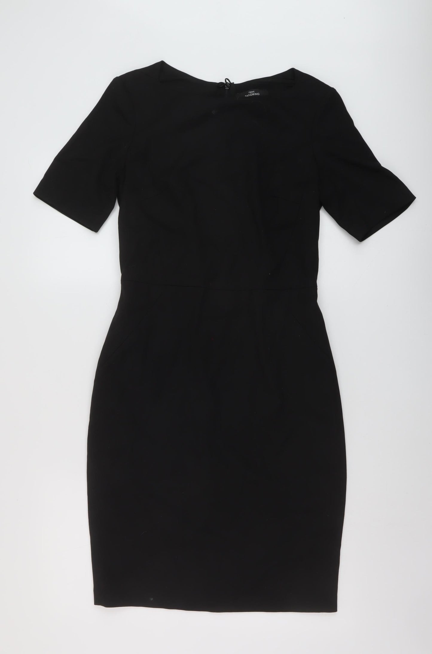 NEXT Womens Black Polyester Sheath Size 10 Round Neck Zip