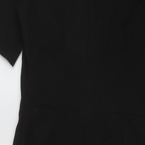 NEXT Womens Black Polyester Sheath Size 10 Round Neck Zip