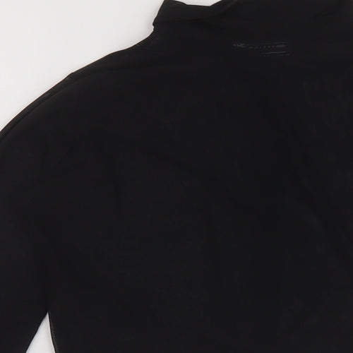 ASOS Womens Black Polyester Cropped Button-Up Size 10 Collared
