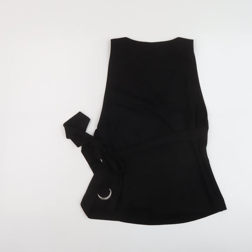 Zra Womens Black Polyester Basic Tank Size S Round Neck