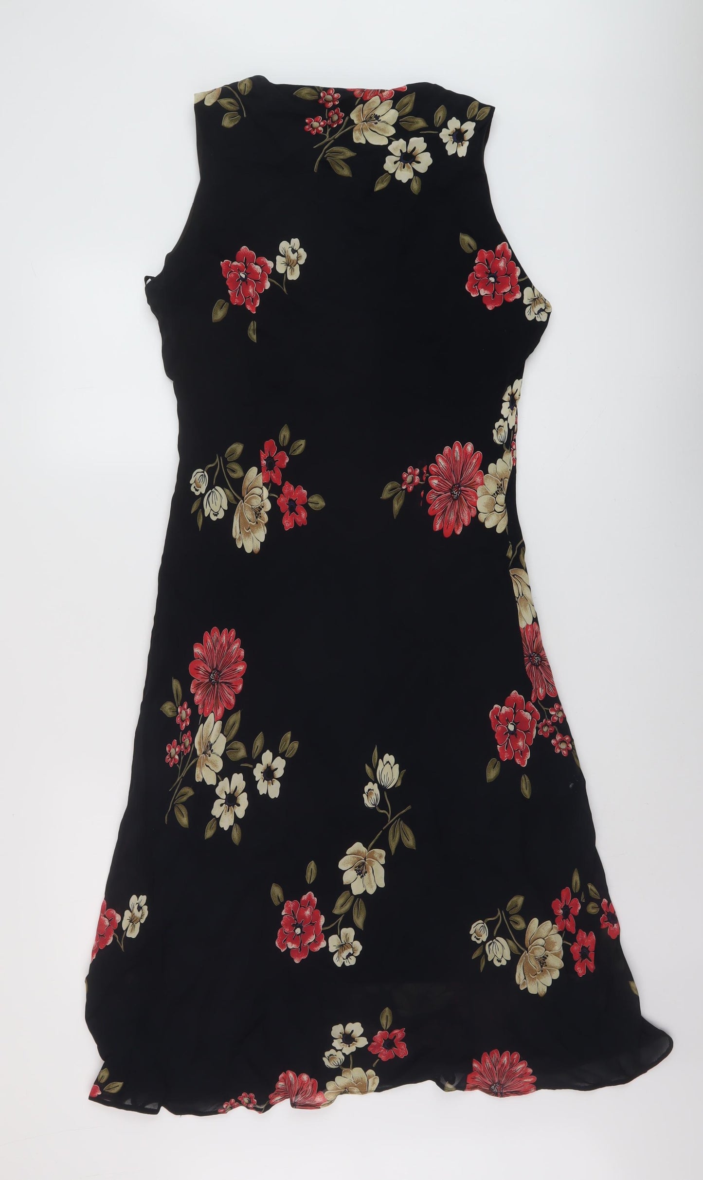 Wallis Womens Blue Floral Viscose A-Line Size 16 Round Neck Pullover