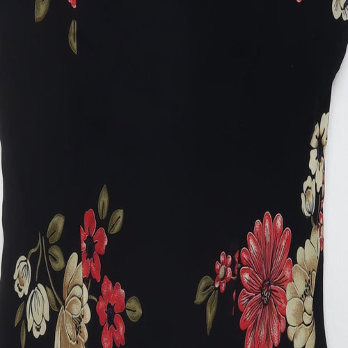 Wallis Womens Blue Floral Viscose A-Line Size 16 Round Neck Pullover