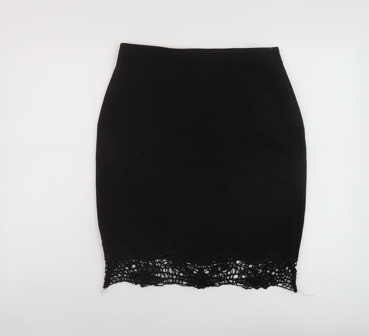 Kaleidoscope Womens Black Polyester Straight & Pencil Skirt Size 12 Zip