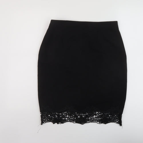 Kaleidoscope Womens Black Polyester Straight & Pencil Skirt Size 12 Zip