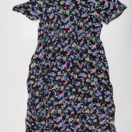 Isle Womens Multicoloured Floral Viscose A-Line Size 20 V-Neck Pullover
