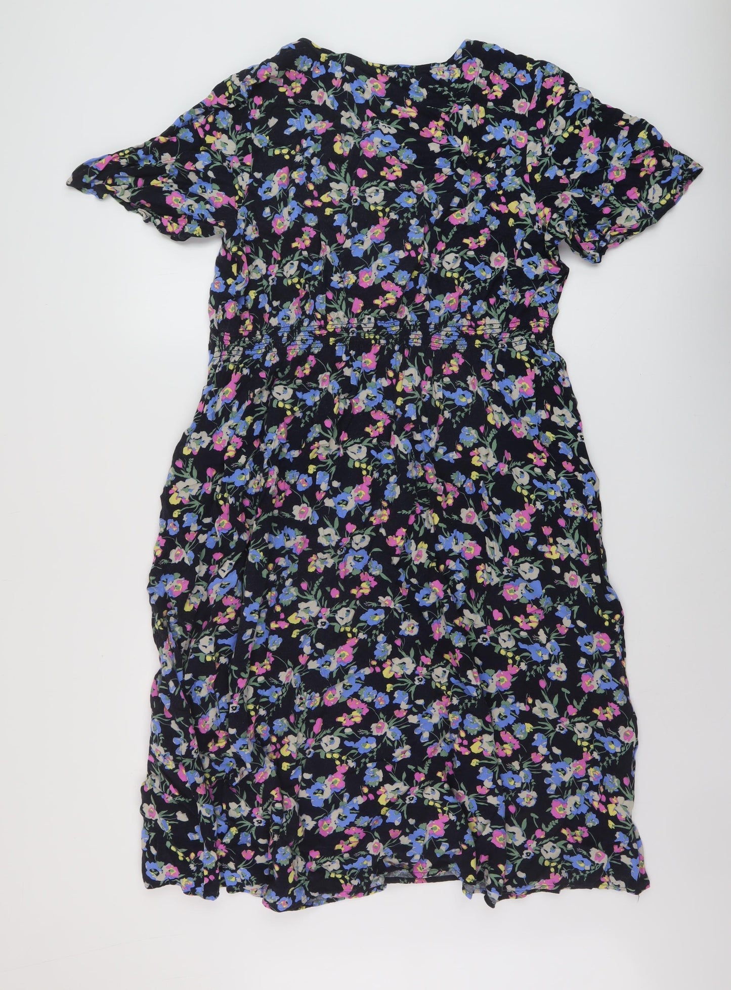 Isle Womens Multicoloured Floral Viscose A-Line Size 20 V-Neck Pullover