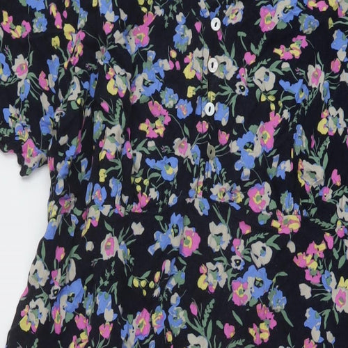Isle Womens Multicoloured Floral Viscose A-Line Size 20 V-Neck Pullover