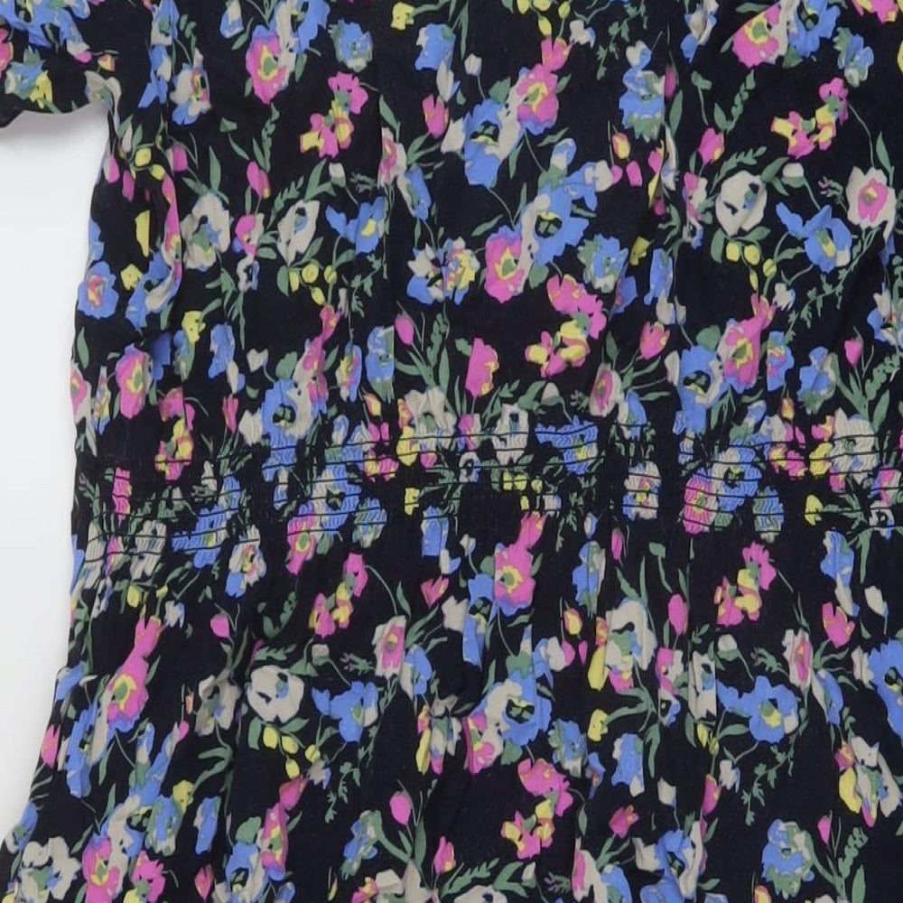Isle Womens Multicoloured Floral Viscose A-Line Size 20 V-Neck Pullover
