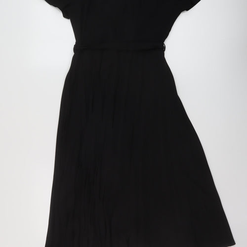 Dorothy Perkins Womens Black Polyester A-Line Size 10 Round Neck Zip