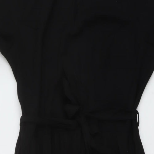Dorothy Perkins Womens Black Polyester A-Line Size 10 Round Neck Zip