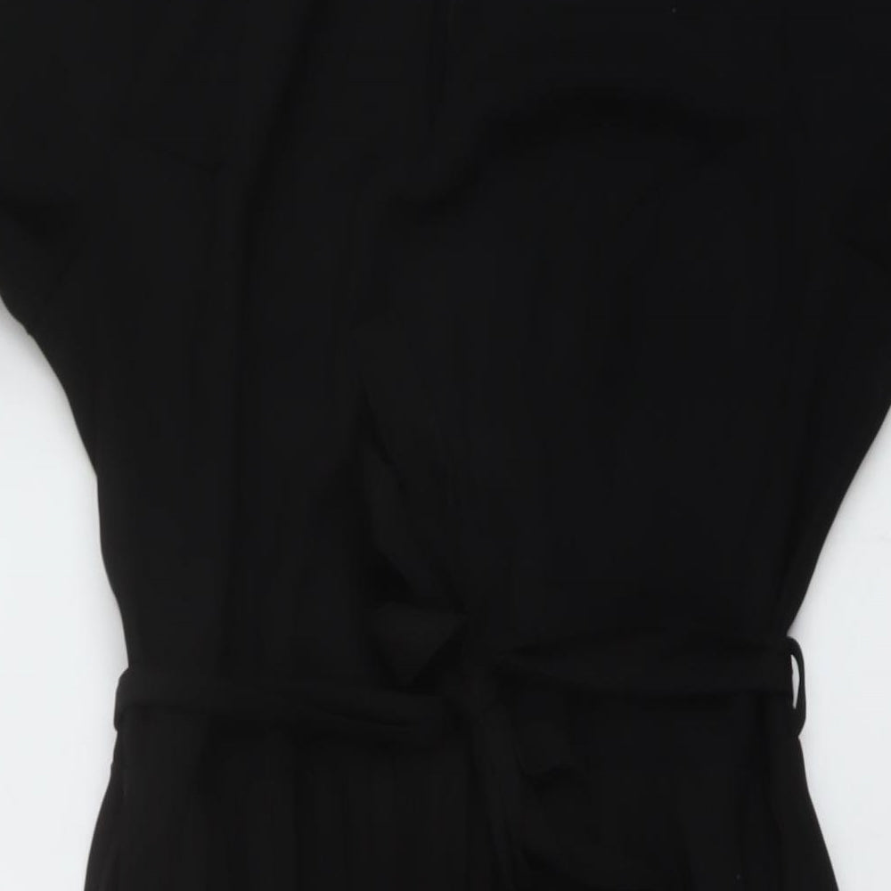 Dorothy Perkins Womens Black Polyester A-Line Size 10 Round Neck Zip
