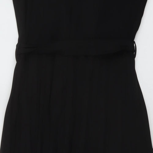 Dorothy Perkins Womens Black Polyester A-Line Size 10 Round Neck Zip