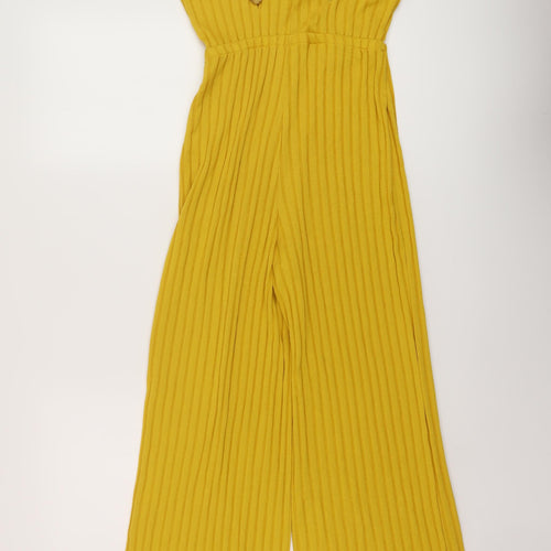 Bershka Womens Yellow Polyester Jumpsuit One-Piece Size S Pullover