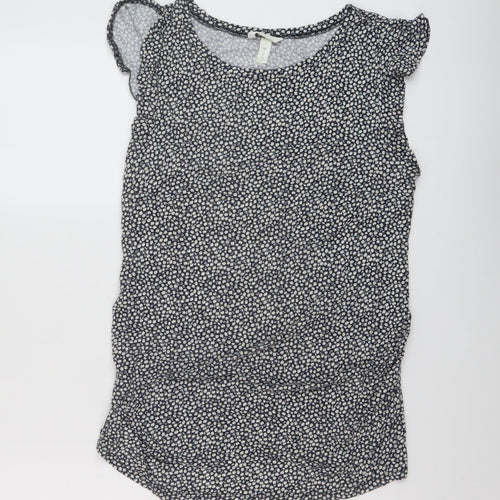 H&M Womens Multicoloured Floral Viscose Basic Blouse Size M Round Neck