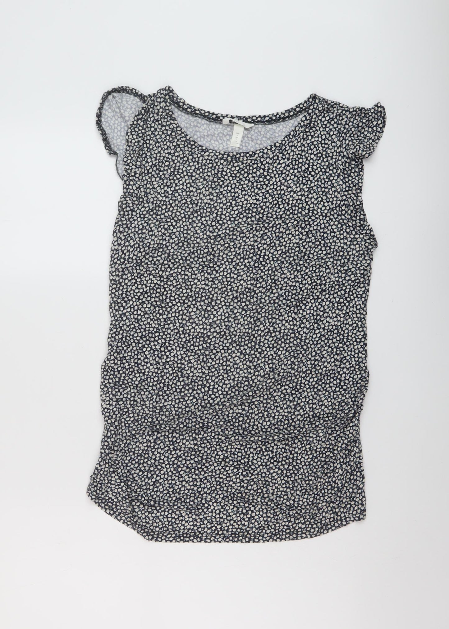 H&M Womens Multicoloured Floral Viscose Basic Blouse Size M Round Neck
