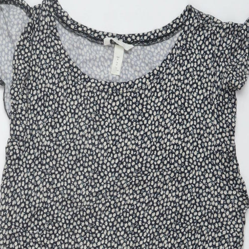 H&M Womens Multicoloured Floral Viscose Basic Blouse Size M Round Neck