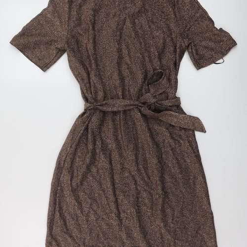 NEXT Womens Gold Viscose A-Line Size 12 Round Neck Pullover