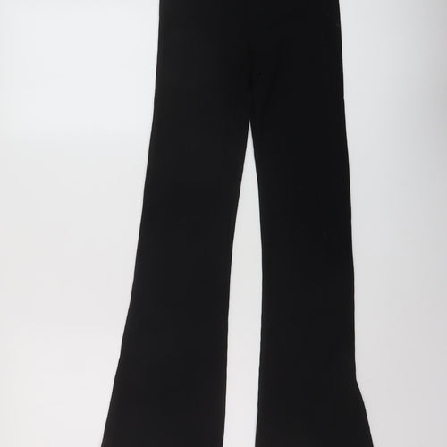 J&M Womens Black Polyester Trousers Size S L30 in Regular