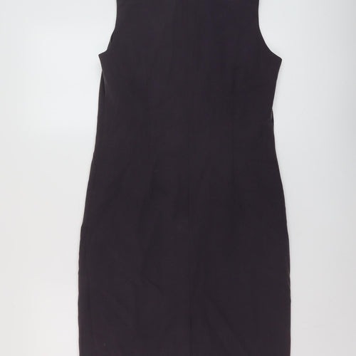 Wallis Womens Purple Polyester Sheath Size 10 V-Neck Zip