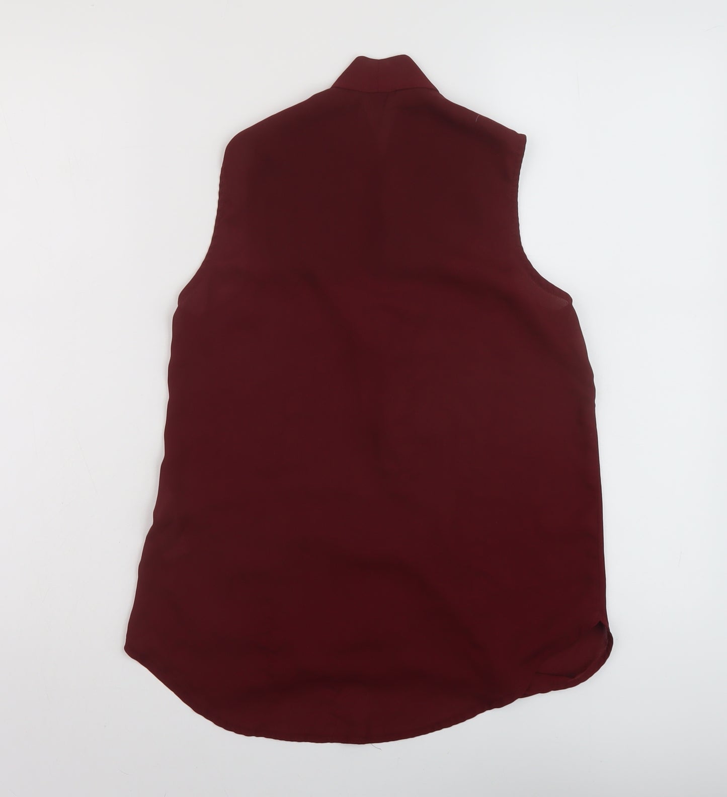 New Look Womens Red Polyester Basic T-Shirt Size 8 V-Neck