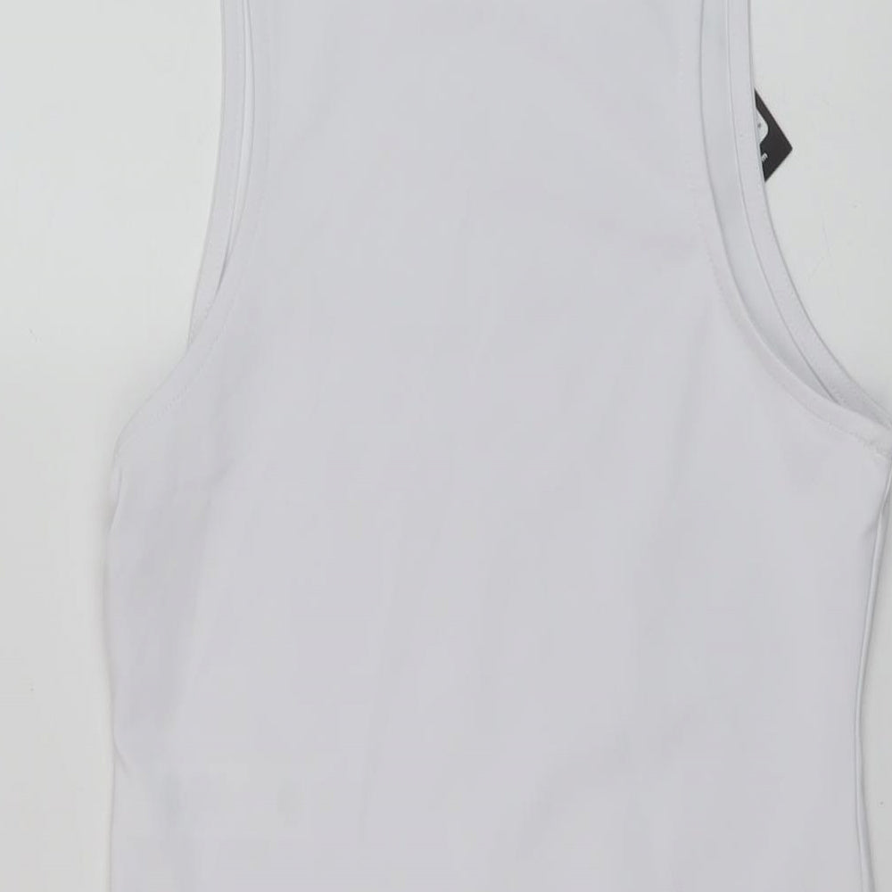 New Look Womens White Polyester Bodysuit One-Piece Size 12 Snap